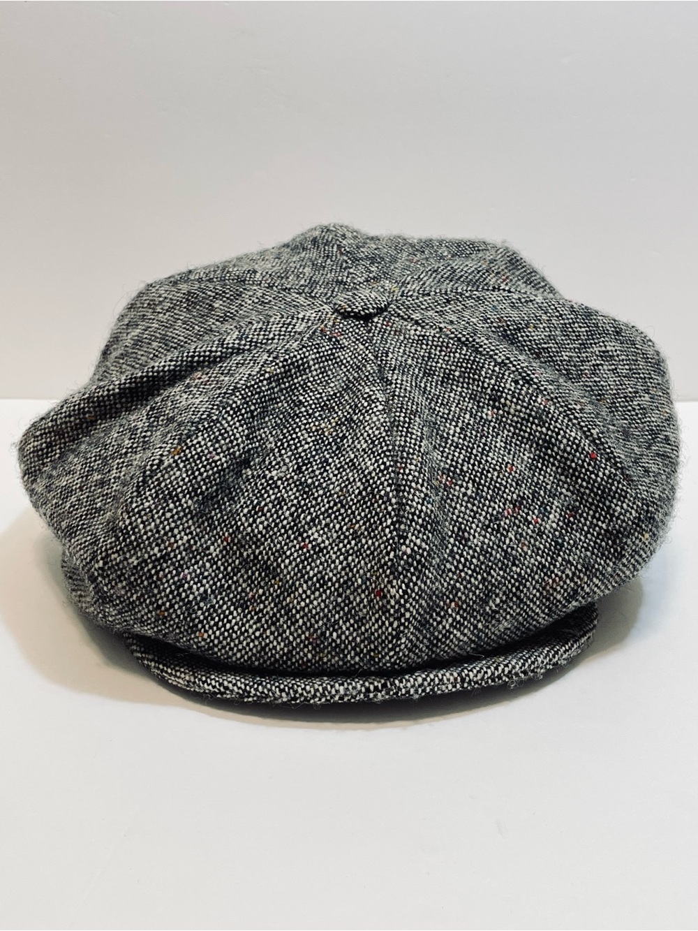 Authentic Handcrafted Hanna Hats Of Donegal Gray Tweed Wool Newsboy Cap Hat OS